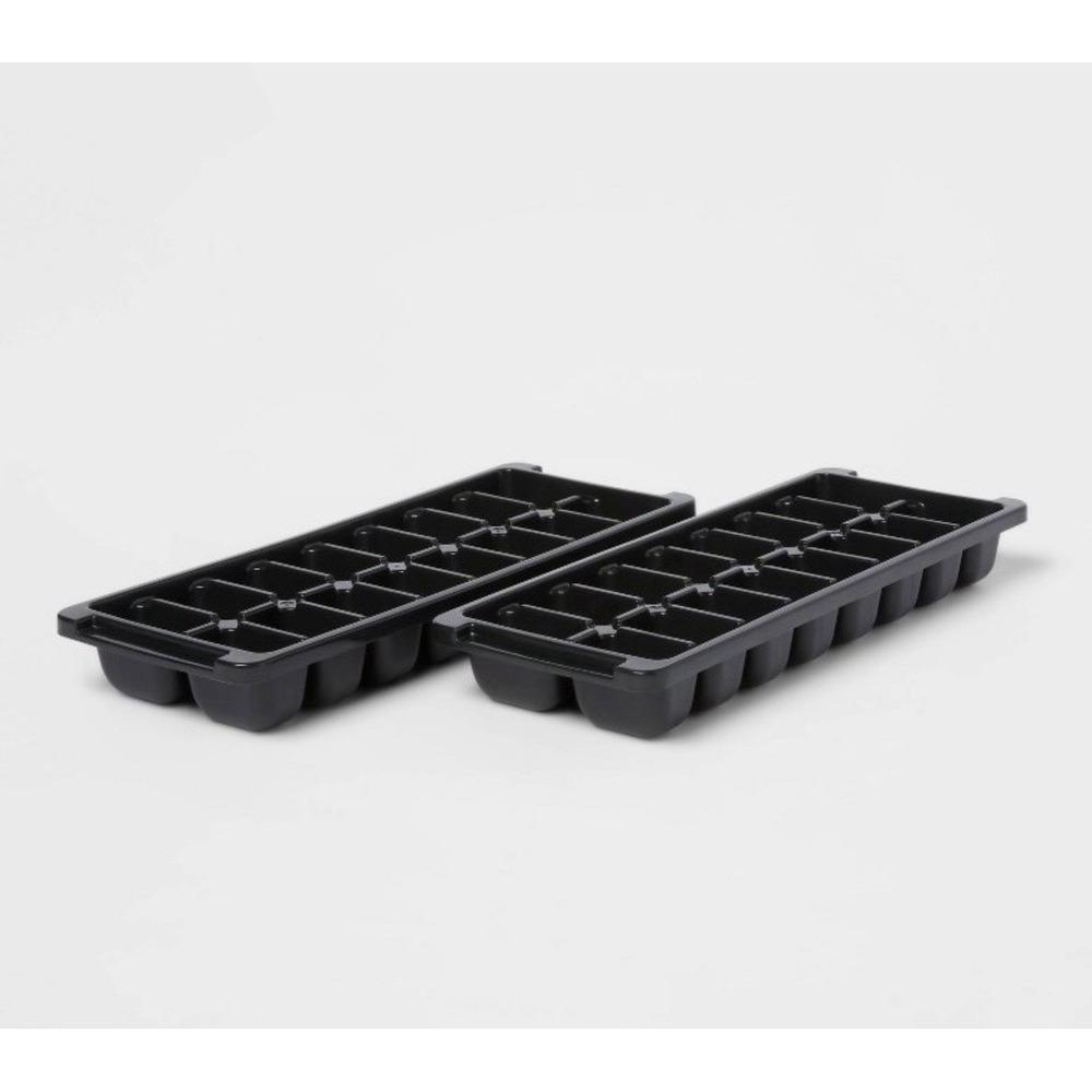 4-Pack ROOM ESSENTIALS Plastic Ice Cube Trays BPA-Free • Black